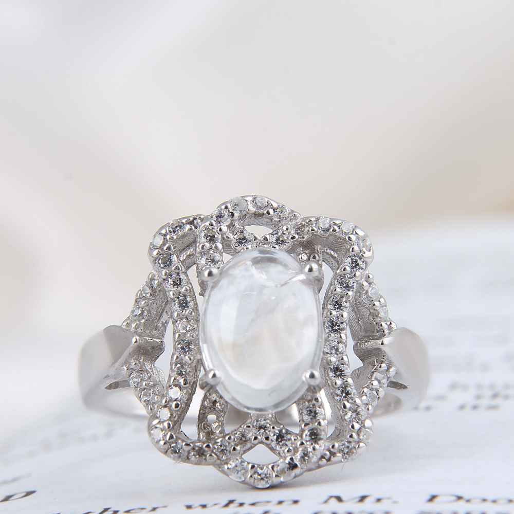 خاتم درّ النجف فضة للنساء للخطوبة – فرحة منى