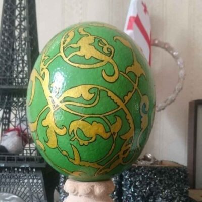 بيض النعام الزخرفي الإيراني المزخرف يدويًا – بهار
