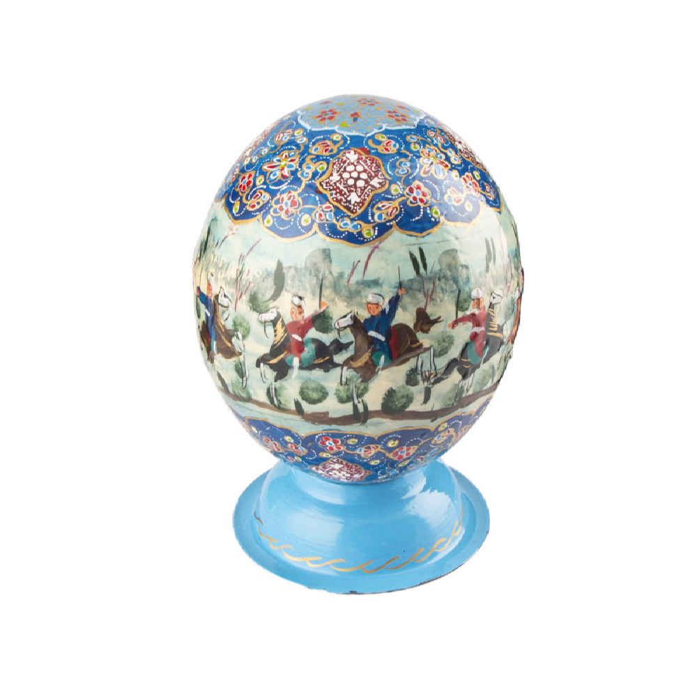 بيض النعام الزخرفي الإيراني المزخرف يدويًا – شكر