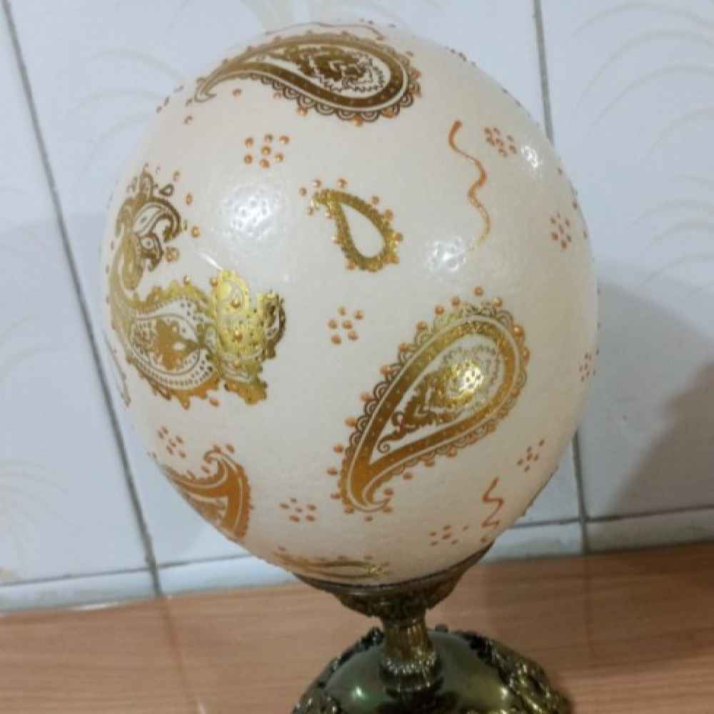 بيض النعام الزخرفي الإسلامي المزخرف يدويًا – ٤ قُل
