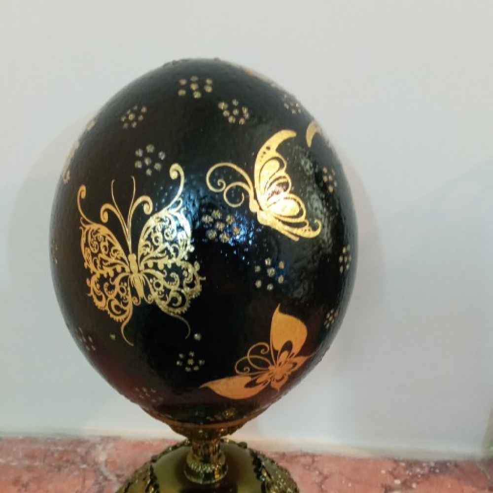 بيض النعام الزخرفي الإسلامي المزخرف يدويًا – أربع قُل