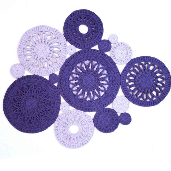 سجادة أرضية مكرامية مصنوعة يدويًا من بوهو – نمط ماه