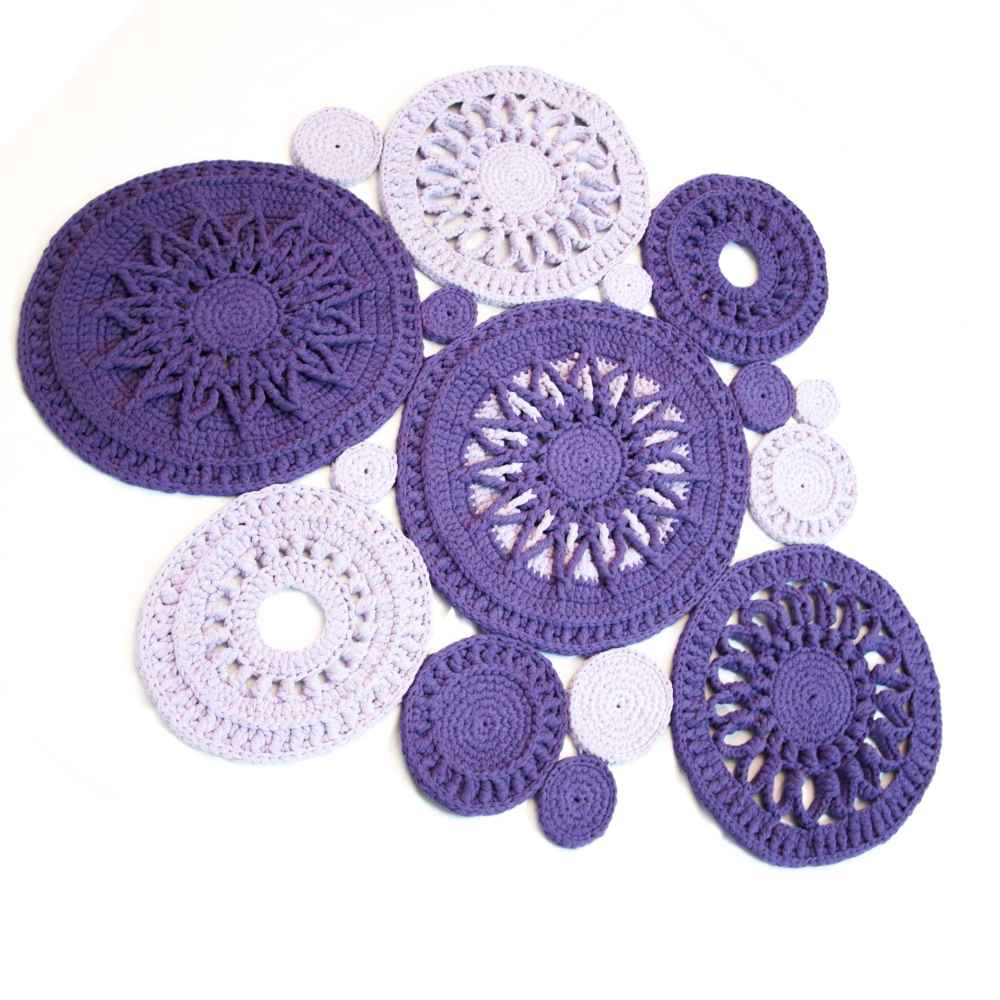 سجادة أرضية مكرامية مصنوعة يدويًا من بوهو – نمط ماه