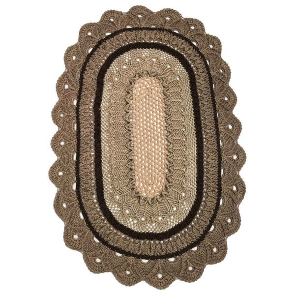 سجادة أرضية مكرامية مصنوعة يدويًا من بوهو – تصميم طاووس