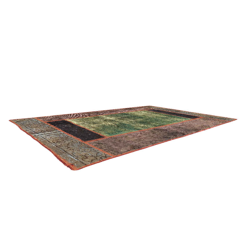 سجادة مرقعة إيرانية قديمة محبوكة يدويًا بنمط باران