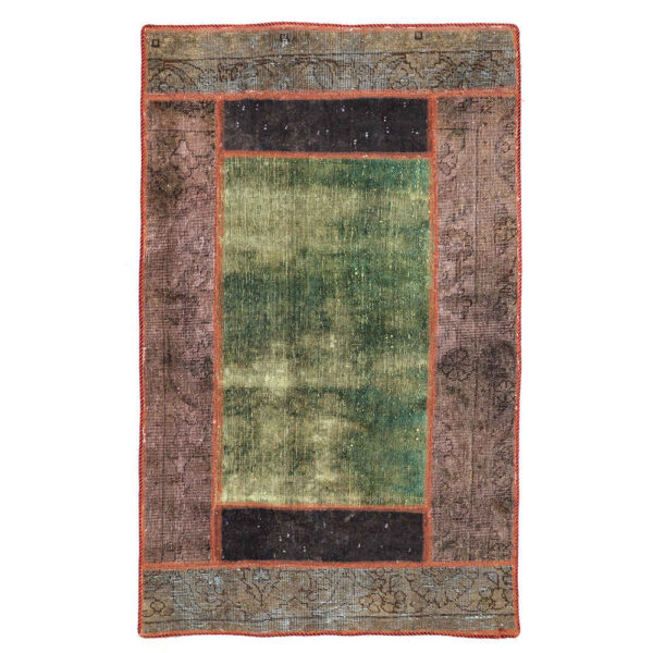 سجادة مرقعة إيرانية قديمة محبوكة يدويًا بنمط باران