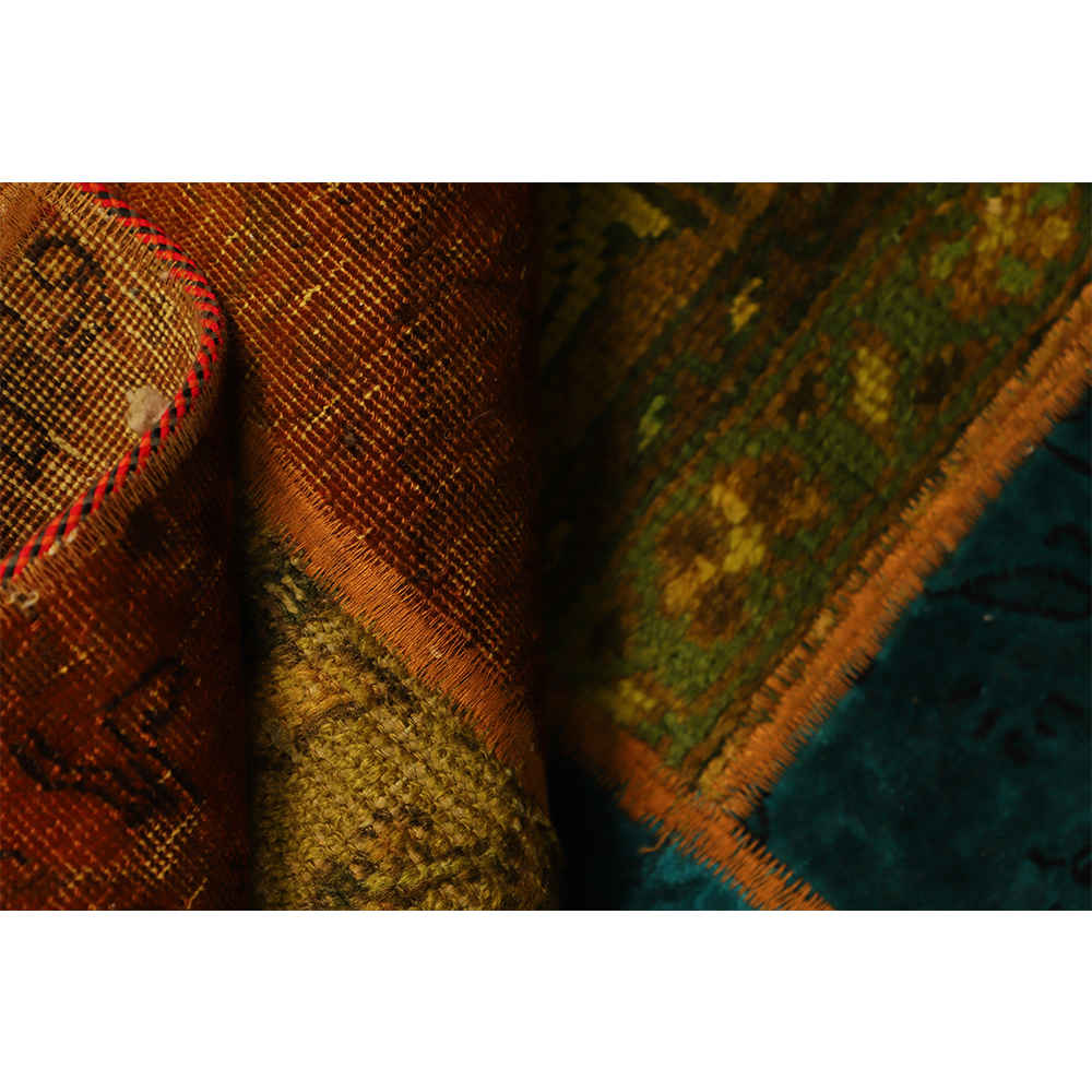 سجادة مرقعة إيرانية قديمة محبوكة يدويًا بنمط بارديا