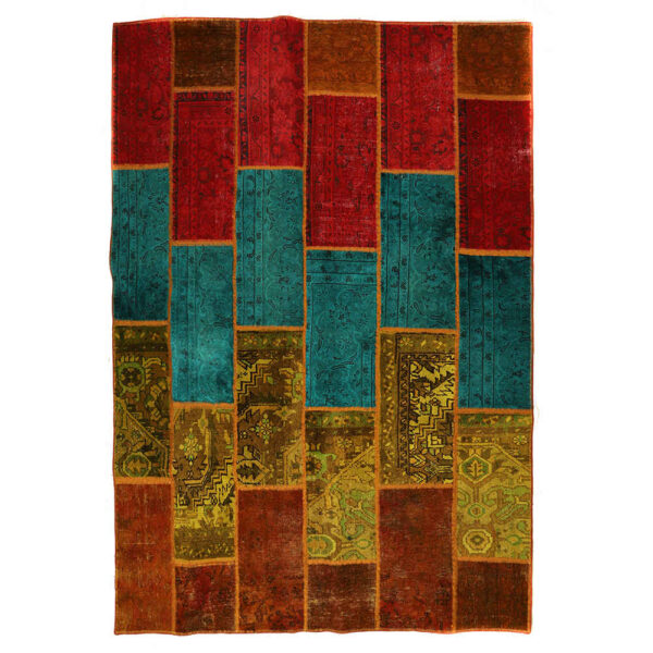 سجادة مرقعة إيرانية قديمة محبوكة يدويًا بنمط بارديا