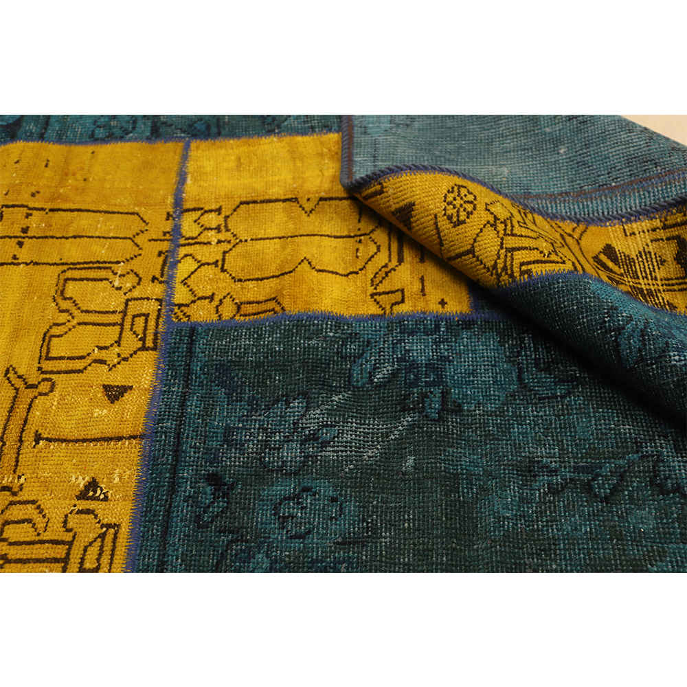 سجادة مرقعة إيرانية قديمة محبوكة يدويًا بنمط دورسا