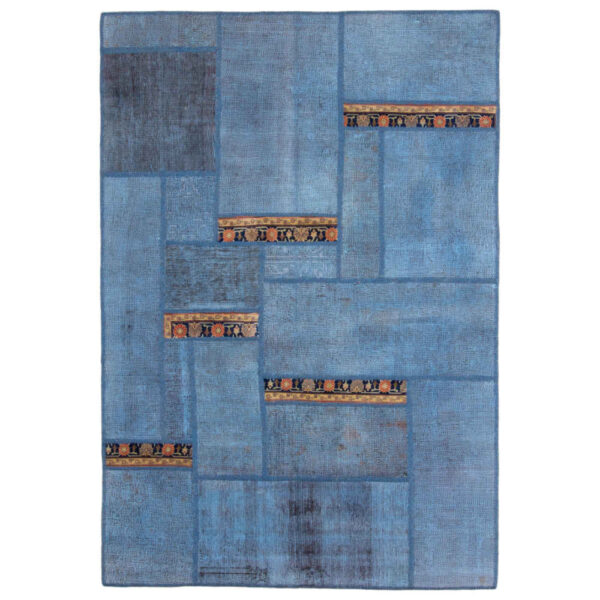 سجادة مرقعة إيرانية محبوكة يدويًا بنمط المحيط