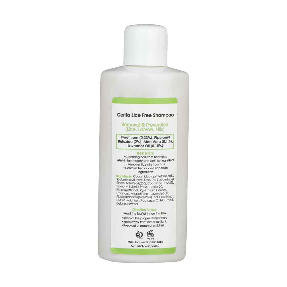 شامبو سيريتا خالي من القمل – عشبي وغير سام، علاج فعال للقمل (عبوة من 4)