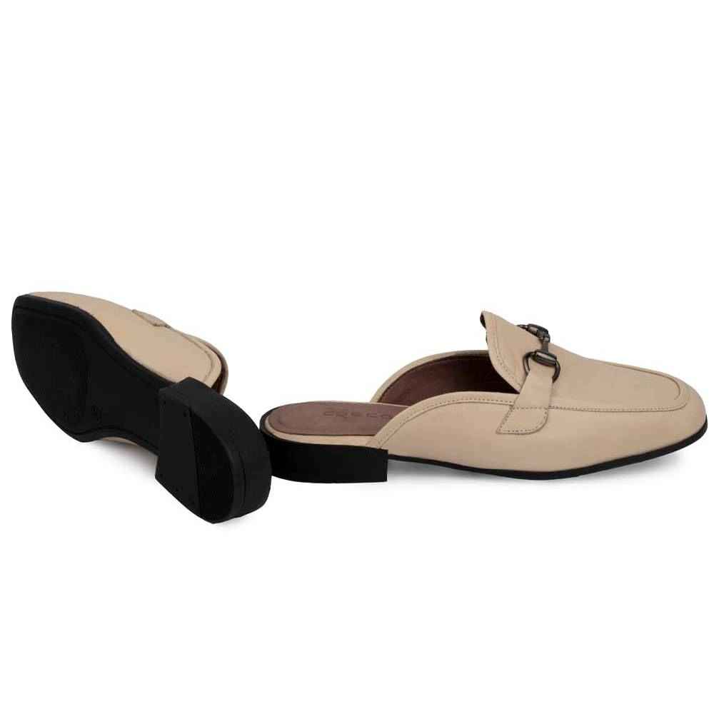 حذاء ميول جلد طبيعي للنساء، موديل كروكو