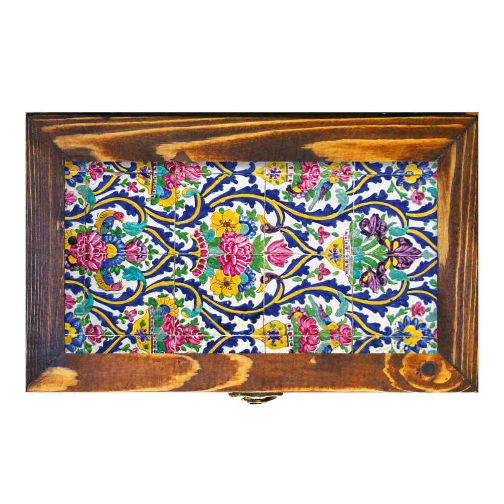 صندوق تخزين أدوات المائدة الخشبي نموذج فالا