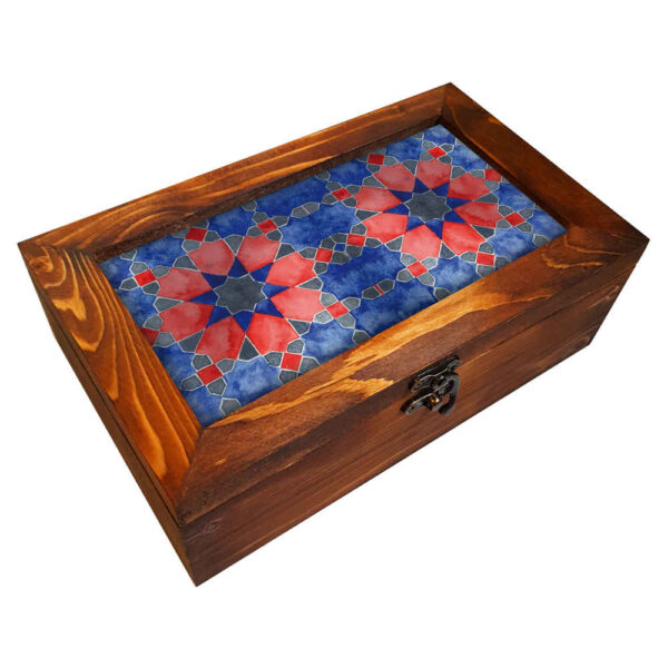 صندوق تخزين أدوات المائدة الخشبي نموذج مينا