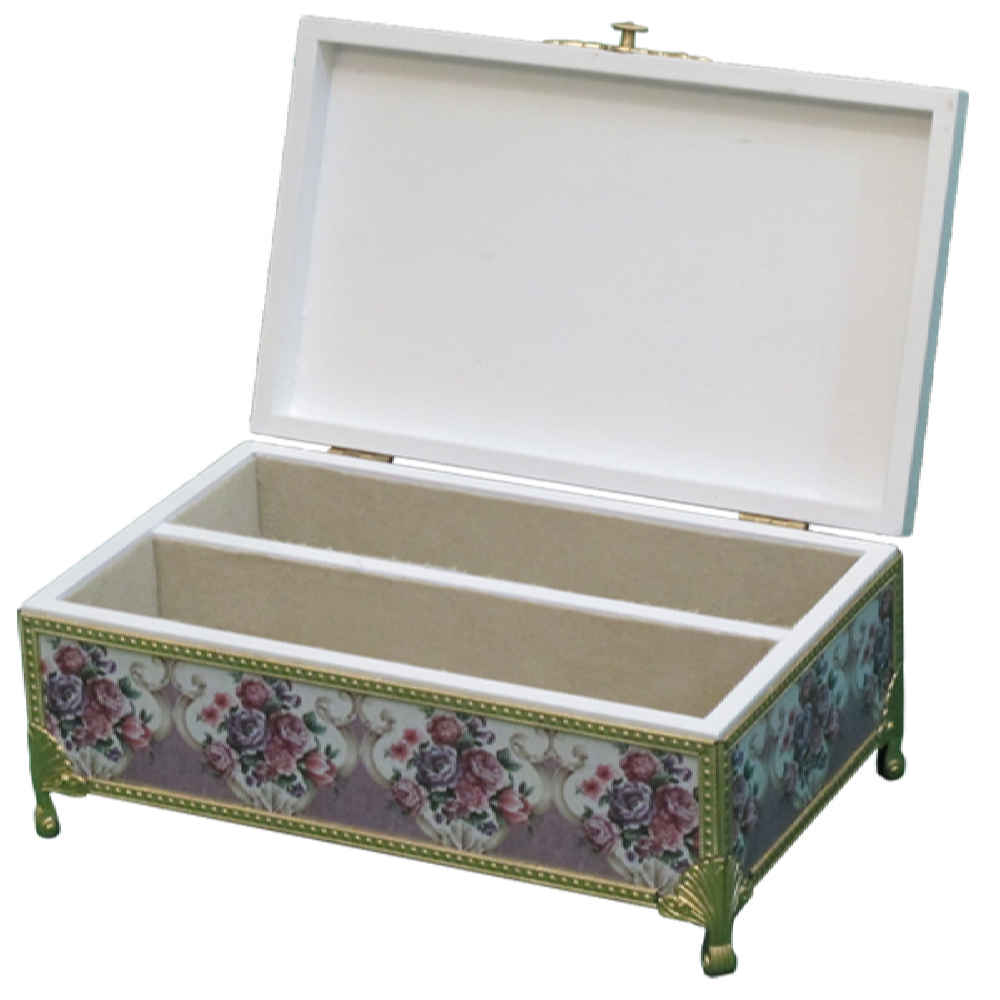 صندوق تخزين أدوات المائدة الخشبي نموذج ملكة