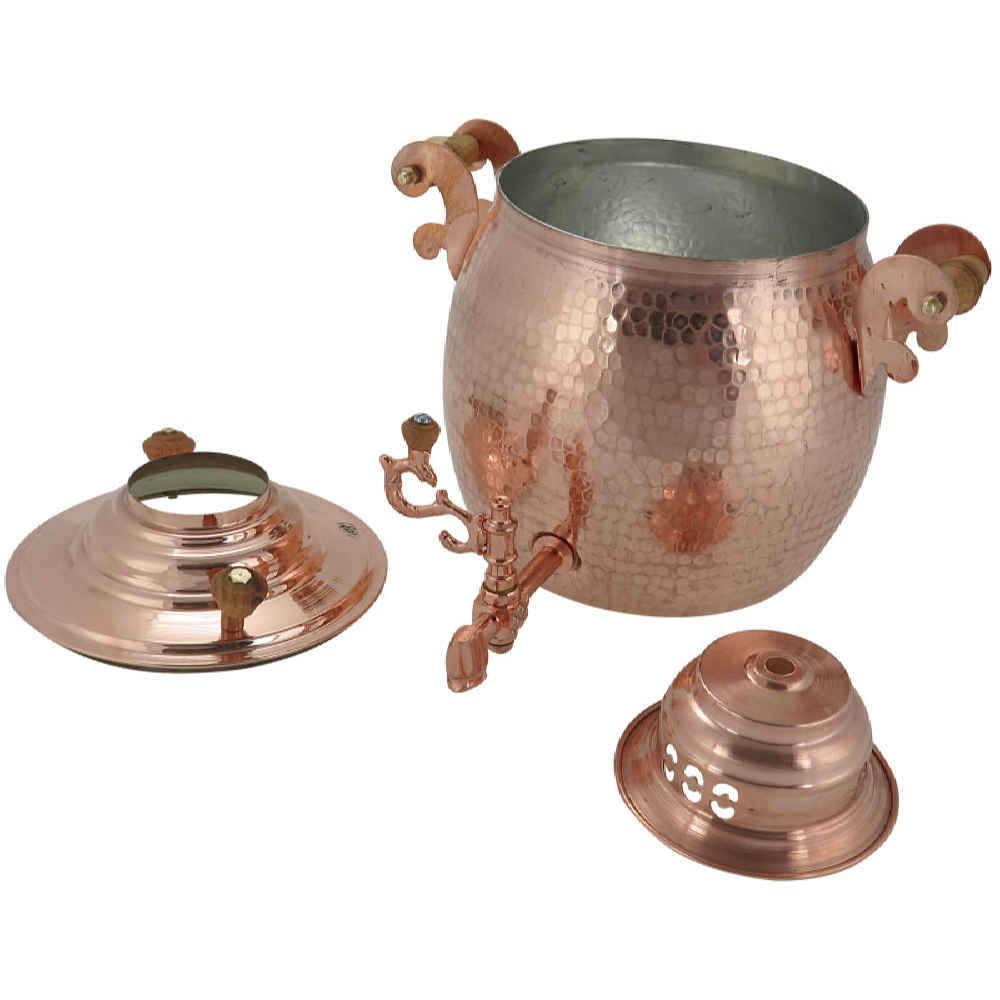 سماور إيراني نحاسي للموقد بتصميم تقليدي 3 لترات