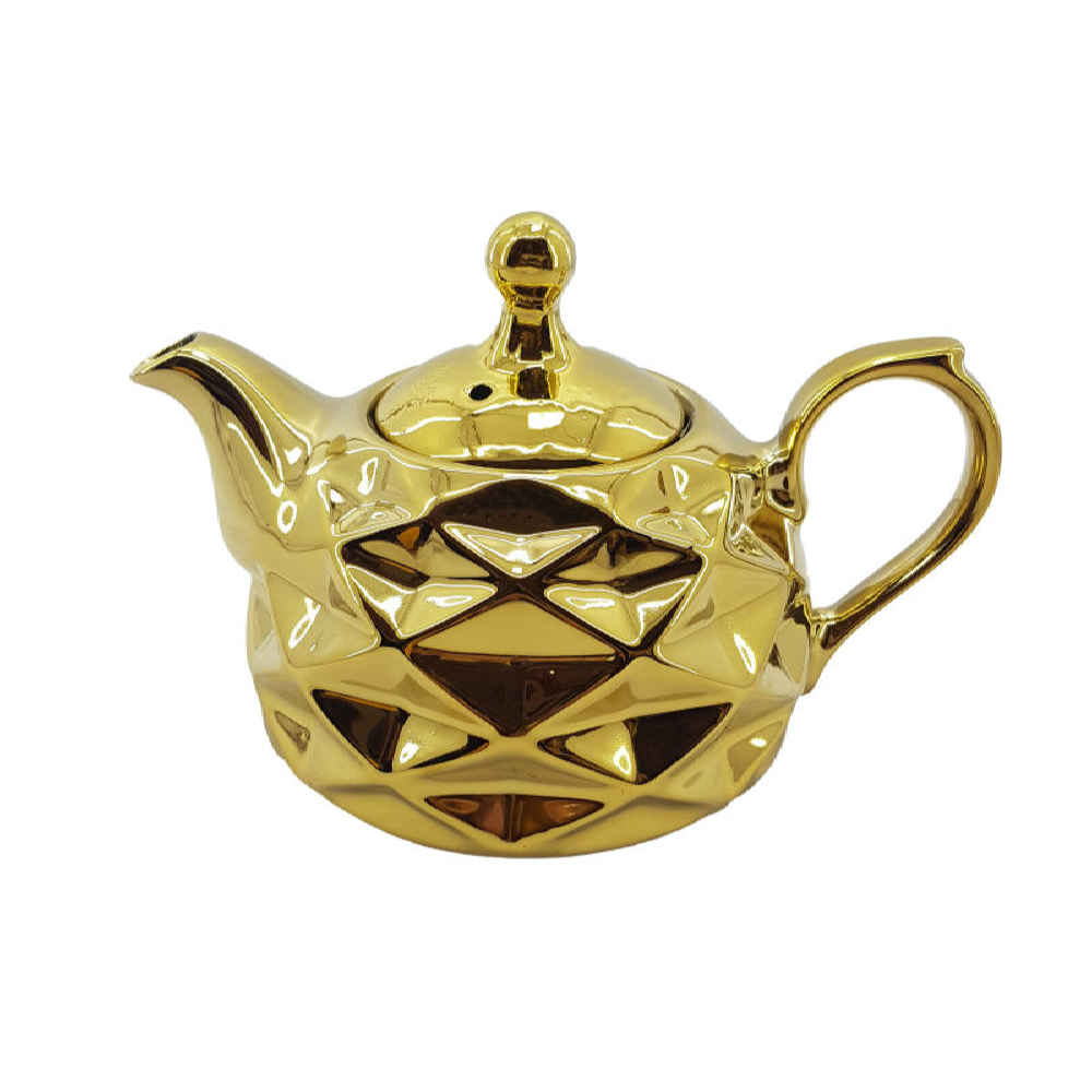 سماور غازي لصنع الشاي مع إبريق بتصميم هندسي حديث رخامي 6 لترات