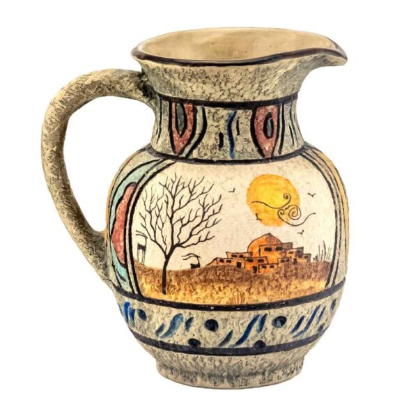 إبريق سيراميك زخرفي مرسوم يدويًا بنمط فني - موديل بافت