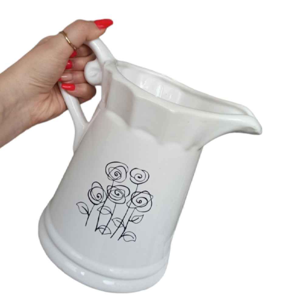 مزهرية جرة من السيراميك الزخرفية موديل فلاورز