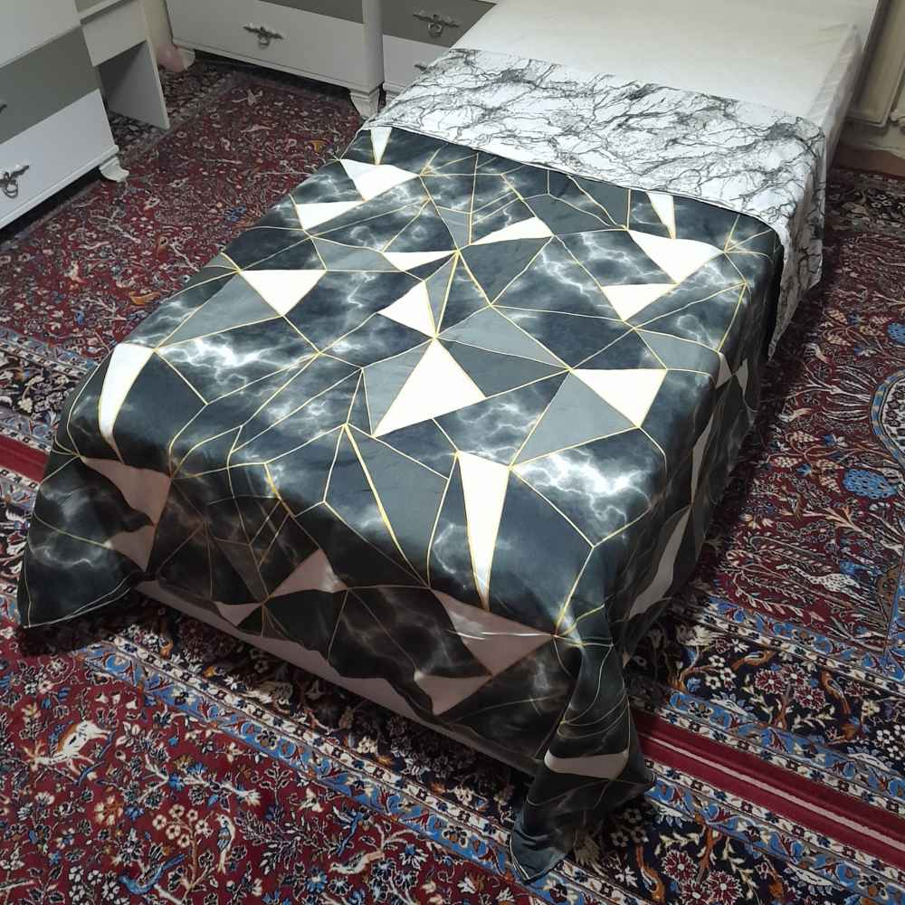 غطاء لحاف مزدوج الجوانب – ناعم جدًا، طراز هندسي