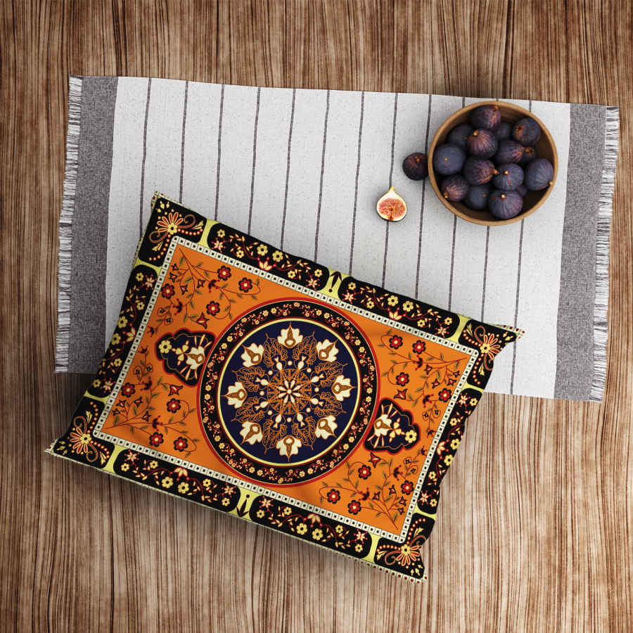 غطاء مخدة مخمل إيراني – حجم قياسي موديل دوران – رائعة ومريحة (x2)