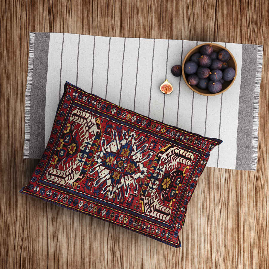 غطاء مخدة مخمل إيراني – حجم قياسي موديل هزارداستان – فاخرة وفريدة (x2)