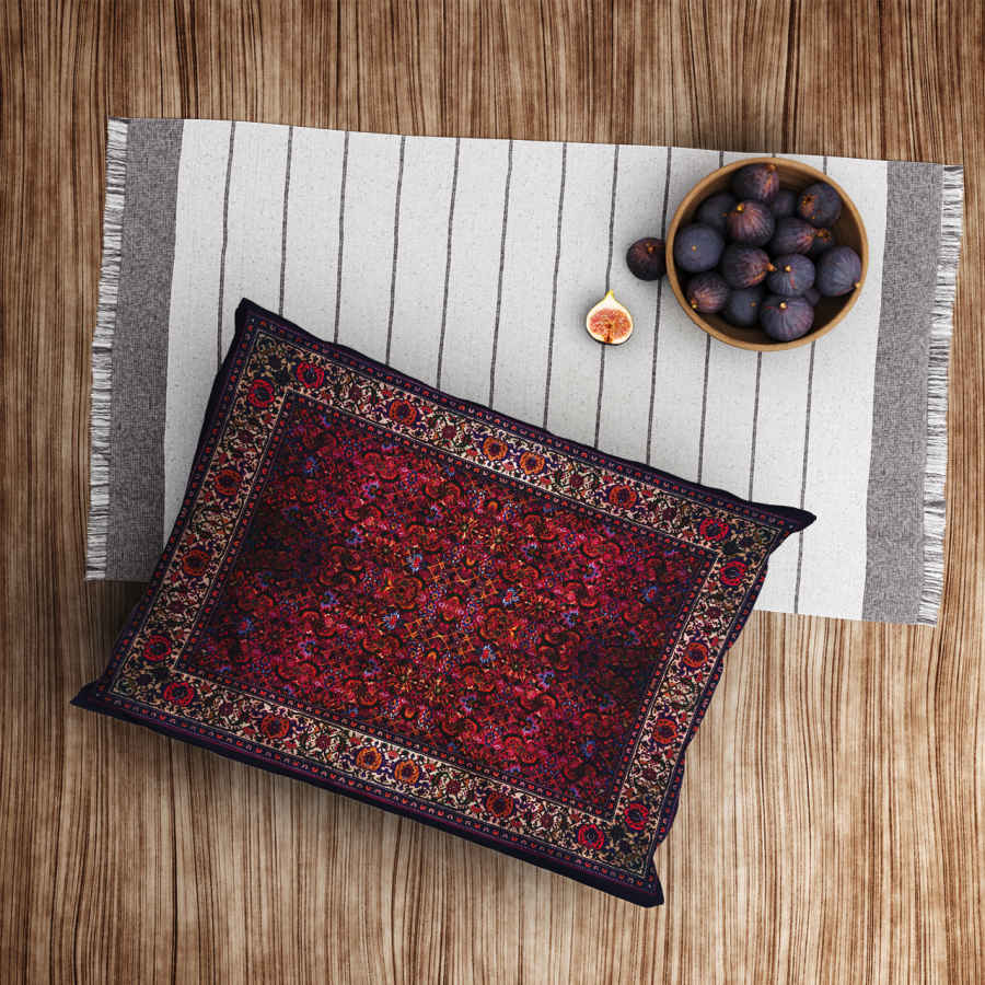 غطاء مخدة مخمل إيراني – حجم قياسي موديل نغار – ذات ملمس غني (x2)