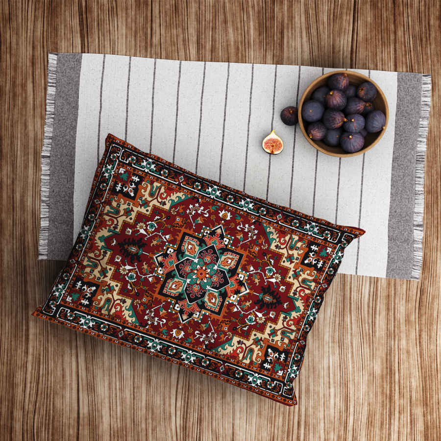 غطاء مخدة مخمل إيراني – حجم قياسي موديل تيارا – سحر كلاسيكي (x2)