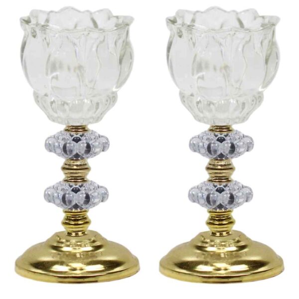 شمعدان كريستال بشكل توليب موديل عشقي (2x)