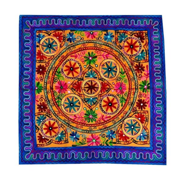 سجادة طاولة مطرزة يدويًا، طراز سماء