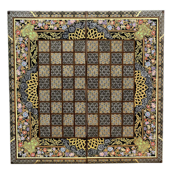 لوحة شطرنج إيرانية مرصعة بالخشب موديل سوها