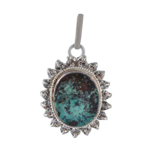 قلادة فضية إيرانية بحجر فيروز رويان