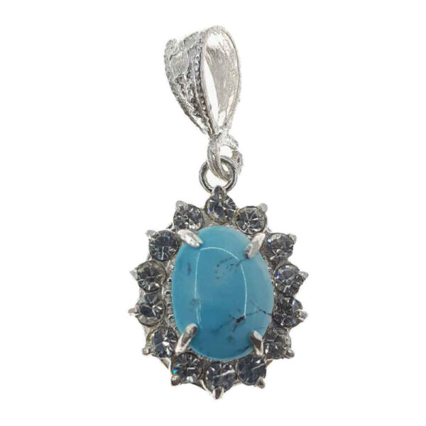 قلادة فضية إيرانية بحجر فيروز صباح