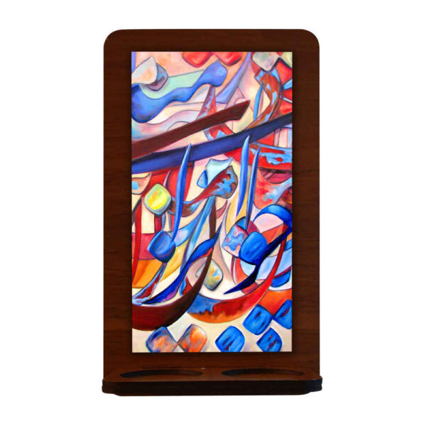 شمعدان الحائط الخشبي للشموع الصغيرة الخط العربي (×2)