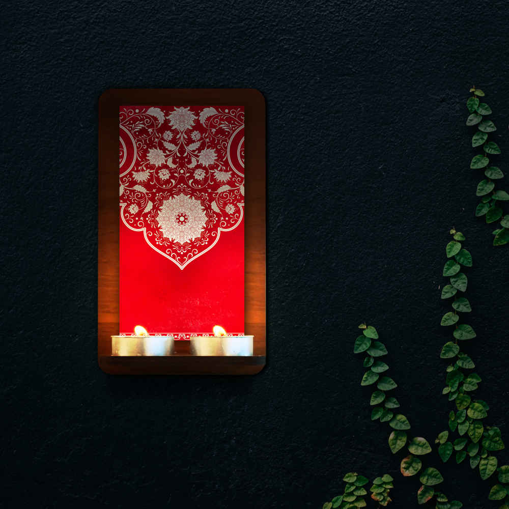 شمعدان الحائط الخشبي للشموع الصغيرة بابك (×2)