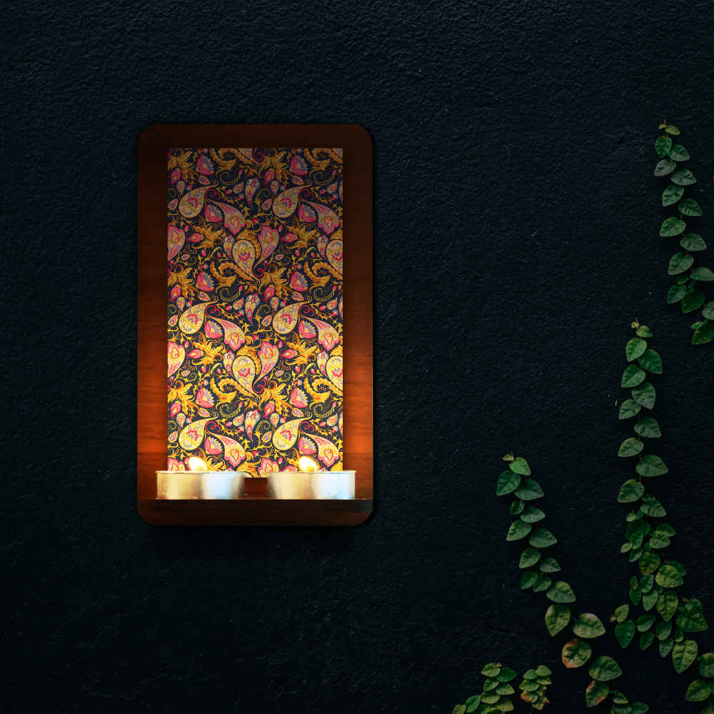 شمعدان الحائط الخشبي للشموع الصغيرة بيزلي (×2)