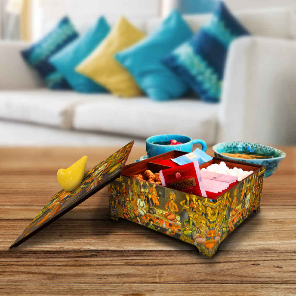 صندوق تنظيم الحلوى الخشبي نموذج رقص