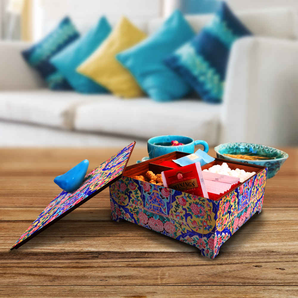 صندوق تنظيم الحلوى الخشبي نموذج مسجد