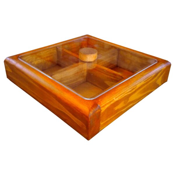 صندوق تنظيم المكسرات والحلوى الخشبي نموذج لوكس