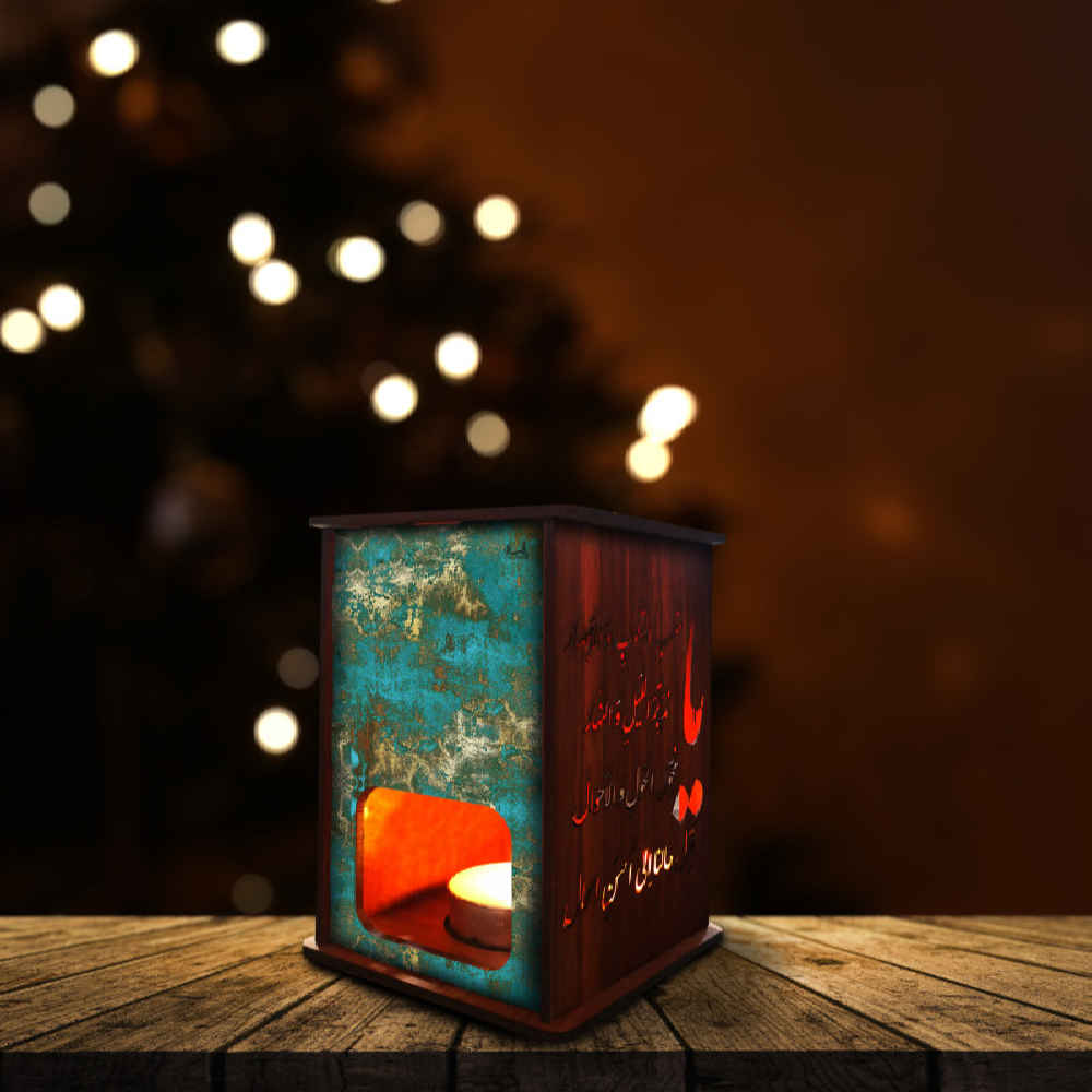 فانوس شموع خشبي بَتينا (x2)