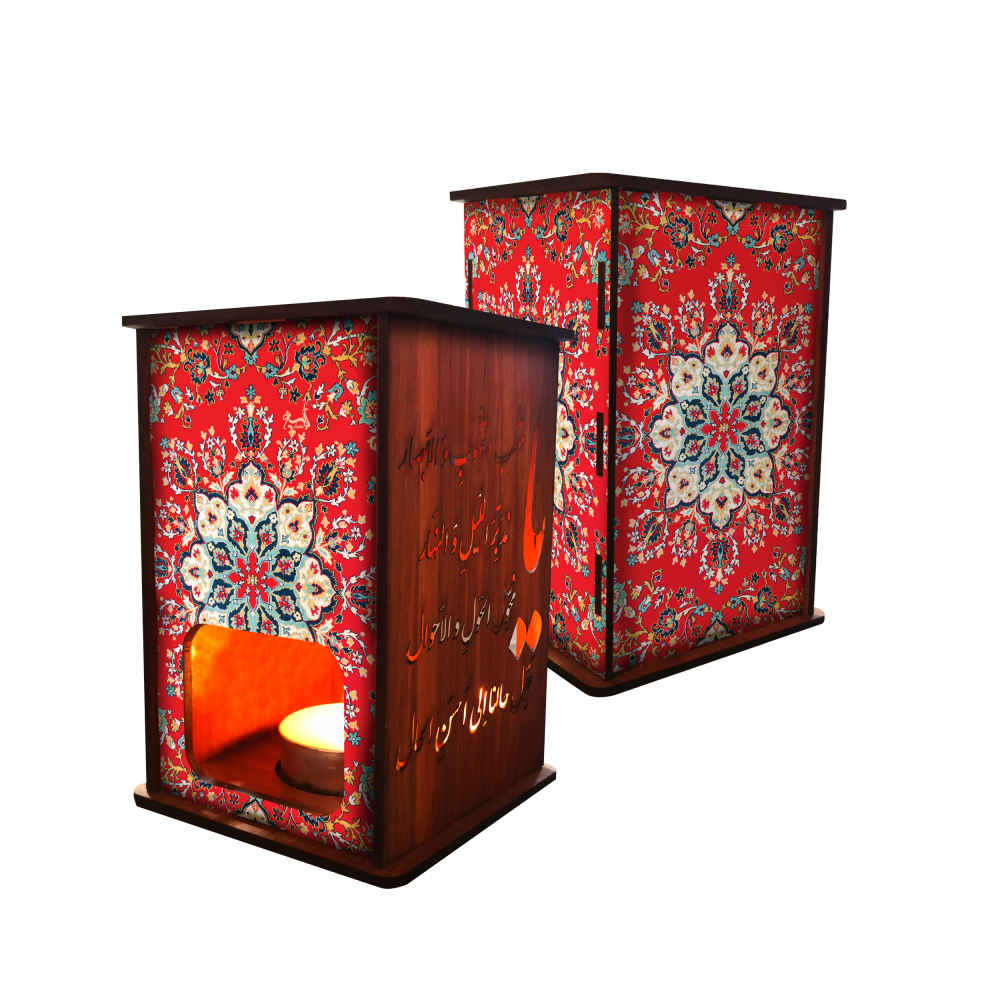 فانوس شموع خشبي تقليدي (x2)