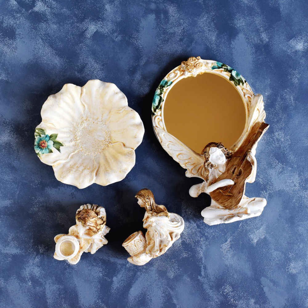 مجموعة أطباق السبعة مع مرآة مناسبة لنوروز دلاويز (11 قطعة)