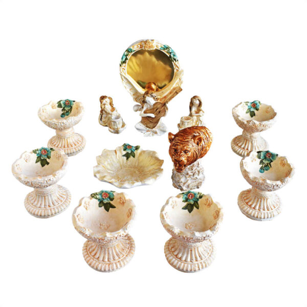 مجموعة أطباق السبعة مع مرآة مناسبة لنوروز دلاويز (11 قطعة)