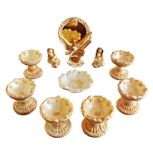 مجموعة أطباق السبعة مع مرآة مناسبة لنوروز پردیس (10 قطع)