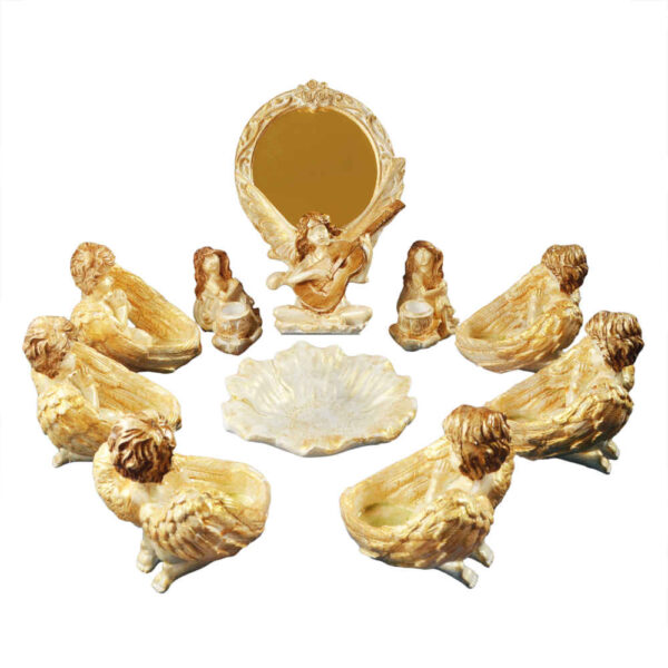 مجموعة أطباق السبعة مع مرآة مناسبة لنوروز بارسا (10 قطع)