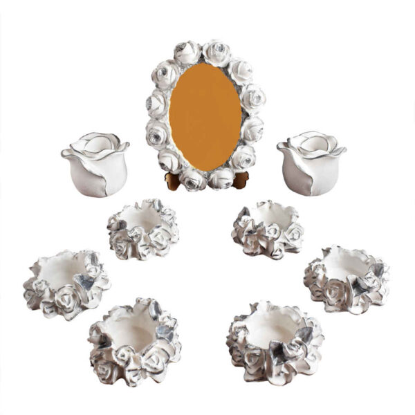 مجموعة أطباق السبعة مع مرآة مناسبة لنوروز سلالة (10 قطع)