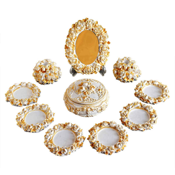 مجموعة أطباق السبعة مع مرآة مناسبة لنوروز زارگل (10 قطع)