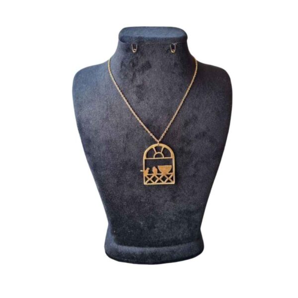 قلادة نحاسية إيرانية بتصميم بسيط للنساء - مرغ آمين