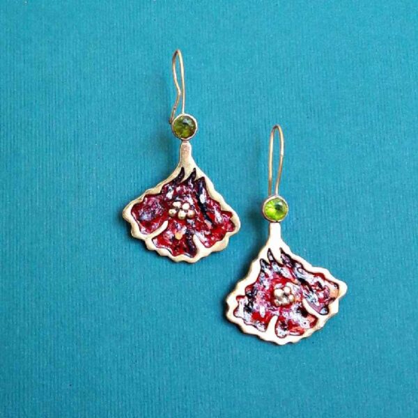 أقراط نحاسية إيرانية بنموذج گل بهاری