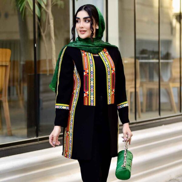 مانتو إيراني مطرز مع بنطلون موديل ياسمين